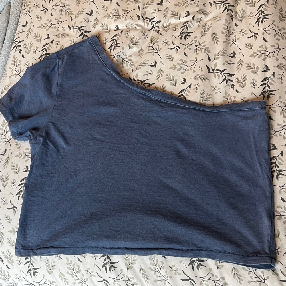 Aerie Blue One-Shoulder Crop Top